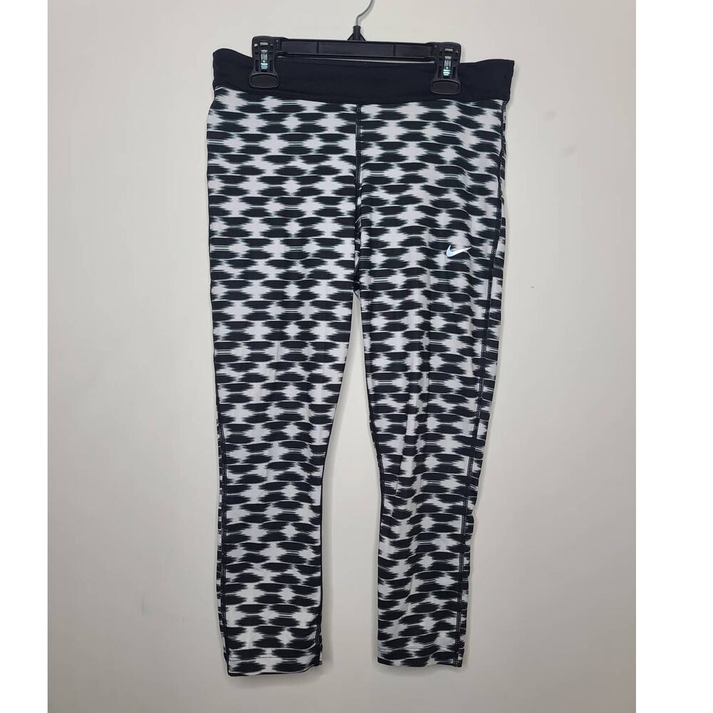Nike Dri-fit black white capri leggings - small